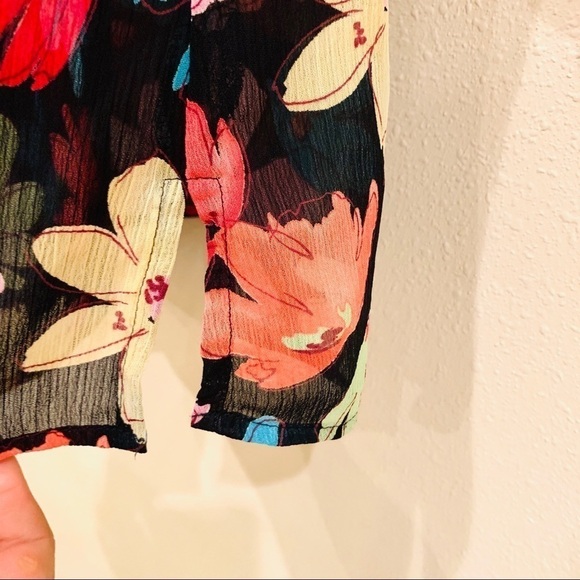 NOTATIONS Y2K sheer Flower button down blouse collars boho women’s size S - Picture 6 of 9